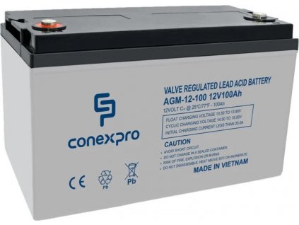 Conexpro baterie AGM 12V, 100Ah, životnost 10 let, M8