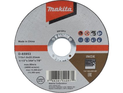 Makita D-65953 řezný kotouč 115x1.2x22.23 nerez