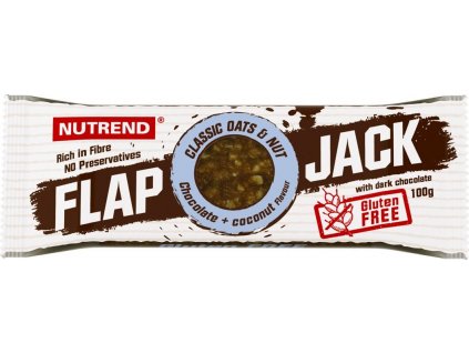 Nutrend Tyčinka Flapjack GLUTEN FREE 100 g, čokoláda + kokos s hořkou čokoládou