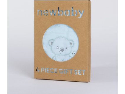 New Baby Kojenecká soupravička do porodnice Sweet Bear modrá, vel. 62 (3-6m)