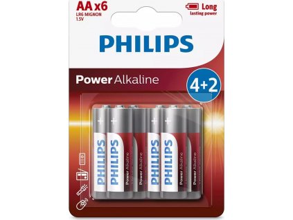 PHILIPS LR6P6BP/10 AA Power Alkaline baterie (6ks)