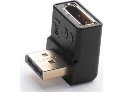 DisplayPort 1.2 dolů zahnutý adapter 90°, male/female, pozlacené konektory