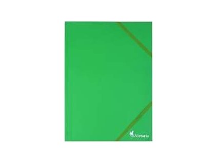 VICTORIA Desky s gumičkou, zelené, PP, 15 mm, A4