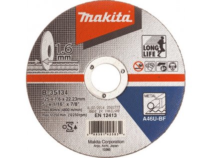 Makita B-35134 řezný kotouč 125x1,6mm ocel