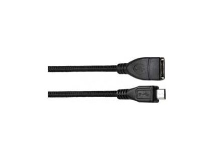 Datový OTG kabel USB-A 2.0 / microUSB 2.0 s funkcí redukce, 15cm, černý