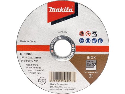 Makita D-65969-12 řezný kotouč 125x1.0x22.23 nerez