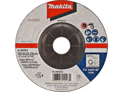 Makita A-80933 brusný kotouč 125x6x22 ocel