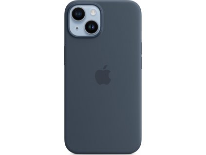 Apple iPhone silikonový kryt s MagSafe na iPhone 14, bouřkově modrý