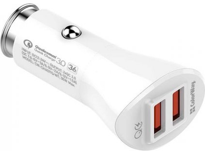 ColorWay 2x USB nabíječka do auta 36W, bílá