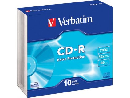 Verbatim CD-R 700MB/80min, 52x, slim, 10ks
