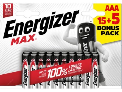energizer max plus mikrotuzka aaa 20 ks 15 5 zdarma ien501663