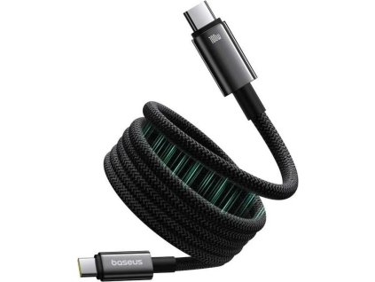 datovy magneticky kabel baseus tungsten gold usb c usb c 1m 100w cerny ien531908