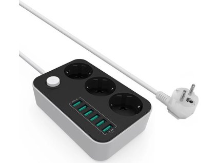 colorway cw che36b 3 zasuvky 1 8m 6x usb ien295093