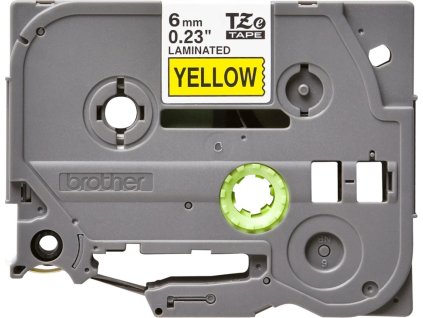 brother tz 611 zluta cerna 6mm laminovane ien57525