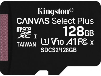 KINGSTON microSDXC 128GB Canvas Select Plus A1 C10 bez adaptéru