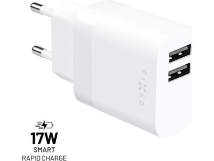 sitova nabijecka fixed s 2xusb vystupem 17w smart rapid charge bila ien510428