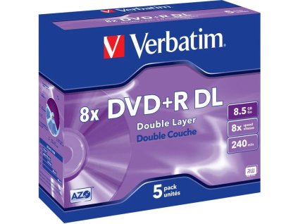 verbatim dvd r dl 8x 8 5gb 5 ks jewel ien71364