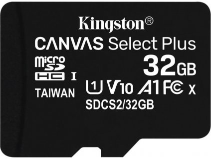 Kingston micro SDHC 32GB Canvas Select Plus A1 C10 Card (rychlost až 100 MB/s) bez adaptéru
