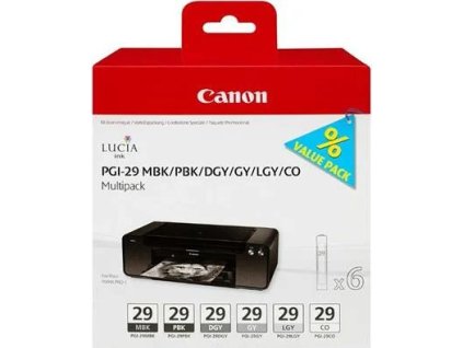 canon pgi 29 mbk pbk dgy gy lgy co multi pack ien202498