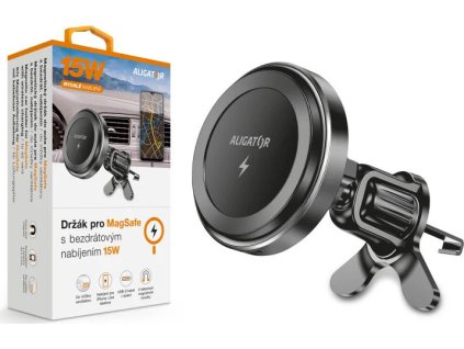 magneticky drzak do auta aligator pro magsafe s bezdratovym nabijenim 15w do ventilacni mrizky ien536562