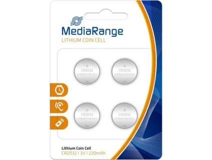 mediarange premium lithium baterie cr2032 3v blister 4ks baleni ien235592