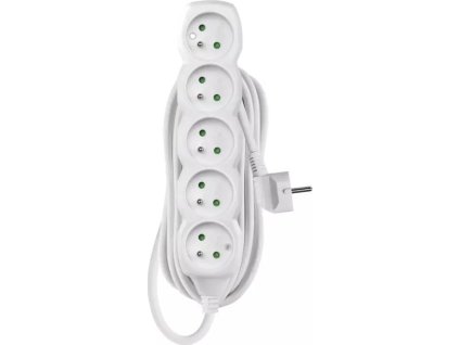 emos prodluzovaci privod kabel 5 zasuvek 10m bily pvc 1 5mm2 ien404284