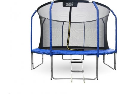 GoodJump 4UPVC modrá trampolína 366 cm s ochrannou sítí + žebřík - Inside