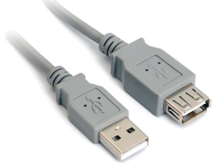 USB 2.0 kabel prodlužovací, A-A, 0,5m šedý