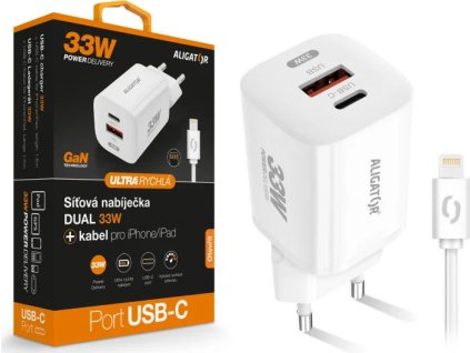 rychla nabijecka aligator gan pd 33w usb c lightning kabel bila ien532732