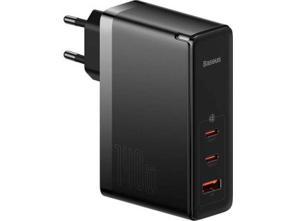 baseus gan5 pro rychlonabijeci adapter 2x usb c usb a 140w cerna ien482567