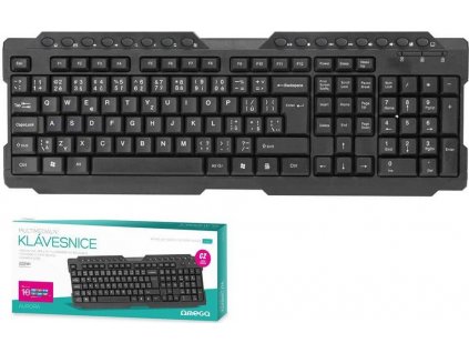 Omega klávesnice OK026 CZ USB (AURORA), černá