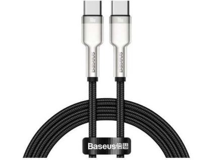 baseus cafule series nabijeci datovy kabel usb c samec na usb c samec s kovovymi koncovkami 100w 1m cerna ien437941