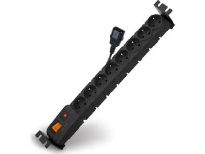 acar 19 rozvodny panel 8x230v 1 5u cz 3m kabel iec cerny ien245584