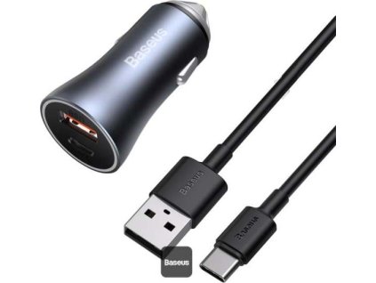 nabijecka do auta baseus golden contactor pro s kabelem usb c 1m 40w 1x usb 1x usb c seda ien549966