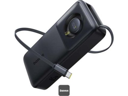 powerbanka baseus free2pull 20000mah 65w s kabelem usb c cerna ien549915
