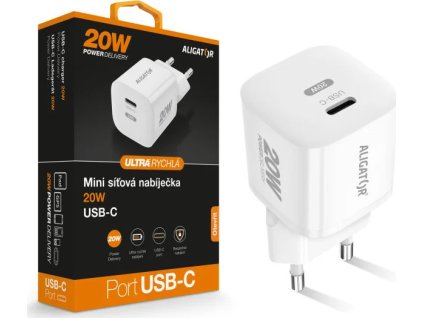 rychla nabijecka aligator mini pd 20w usb c bila ien552804