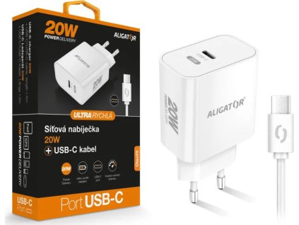 rychla nabijecka aligator pd 20w usb c usb c usb c kabel bila ien552800