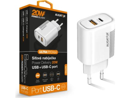 rychla nabijecka aligator pd 20w usb c usb bila ien552797