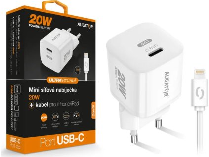 rychla nabijecka aligator mini pd 20w usb c lightning kabel bila ien552806