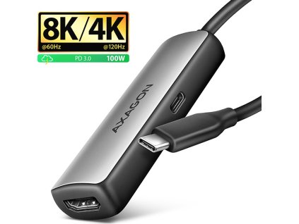 axagon rvc hi8kpd usb c hdmi 2 1 redukce adapter 8k 60hz 4k 144hz hdr10 pd100w ien553487