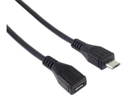 premiumcord kabel prodluzovaci microusb 2 0 male female cerny 3m ien210698