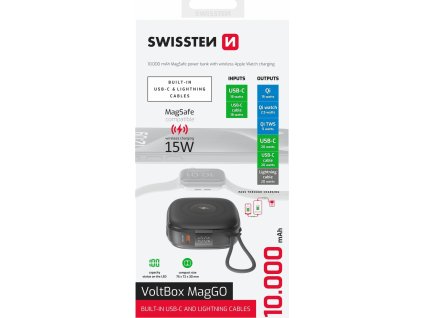 swissten power bank voltbox maggo 10000 mah s integrovanymi kabely magsafe apple watch ien555314