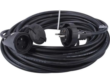 venkovni prodluzovaci kabel 20m 1 zasuvka cerny guma 230 v 2 5mm2 ien431041