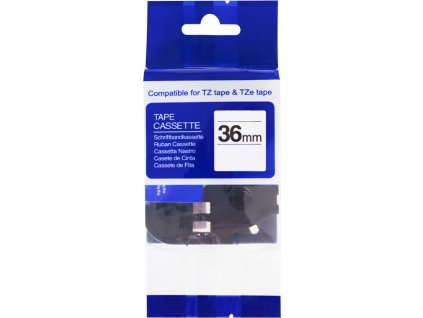 PRINTLINE kompatibilní páska s Brother TZE-261, TZ-261, 36mm, černý tisk/bílý podklad
