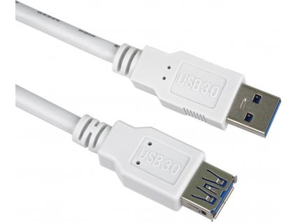 Prodlužovací kabel USB 3.0 Super-speed 5Gbps A-A, MF, 9pin, 2m bílá