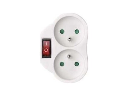 rozbocovaci zasuvka 2 kulata s vypinacem bila ig430452