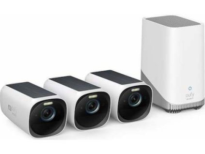 venkovni kamera se solarnim nabijenim anker eufy s330 sada 3ks jednotka homebase 3 4k bila ien556913