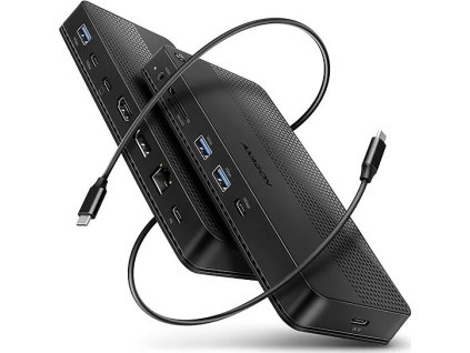 axagon hmc u4 usb4 40gbps dock 3x usb a 2x usb c hdmi dp 8k 30hz rj 45 sd msd audio pd100w ien531533