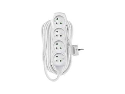 prodluzovaci kabel 10 m 4 zasuvky bily pvc 1 5 mm2 ig481674