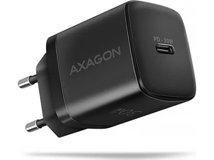 axagon acu pd30 sil nabijecka do site 30w 1x port usb c pd3 0 pps qc4 sfc afc apple cerna ien524043